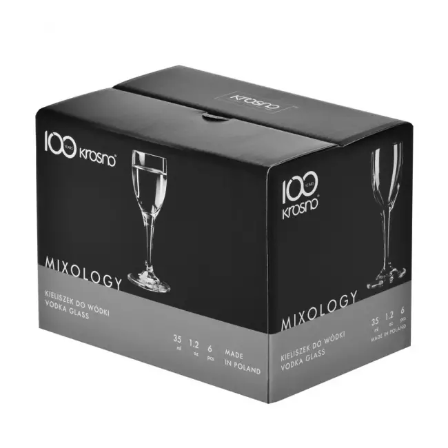 Kieliszki do wódki na nóżce Krosno Mixology 35 ml opakowanie